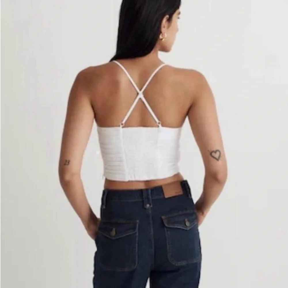 NWOT Madewell Poplin Ruched Crop Women's Top S - Picture 3 of 8
